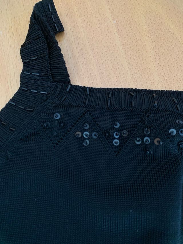 Top lentejuelas negro