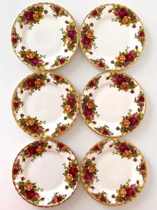 6 Platos de postre Royal Albert Old Country