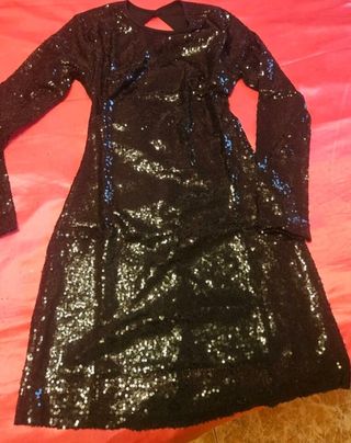 Vestido lentejuelas escote espalda XS