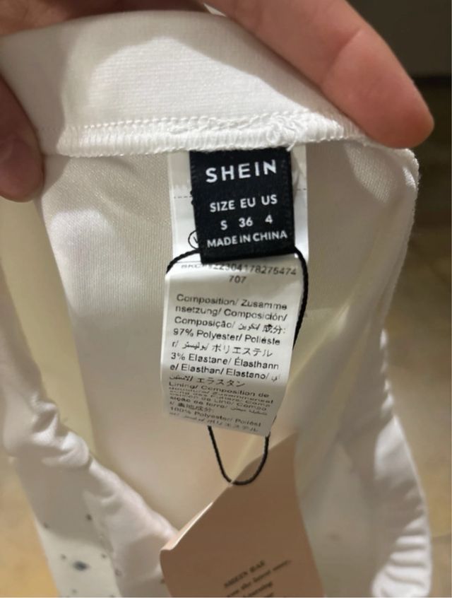 Falda blanca brillante de shein