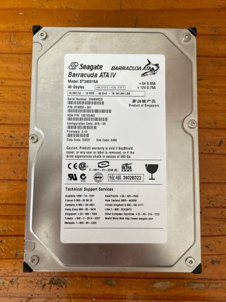 Disco duro HDD Seagate Barracuda ATA IV 40GB