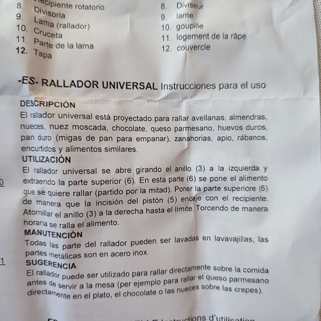 Rallador universal Status