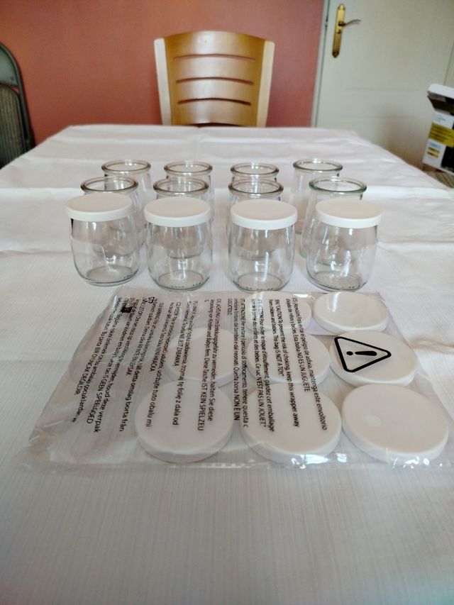 Vasos yogur con tapas postres, velas, manualidades