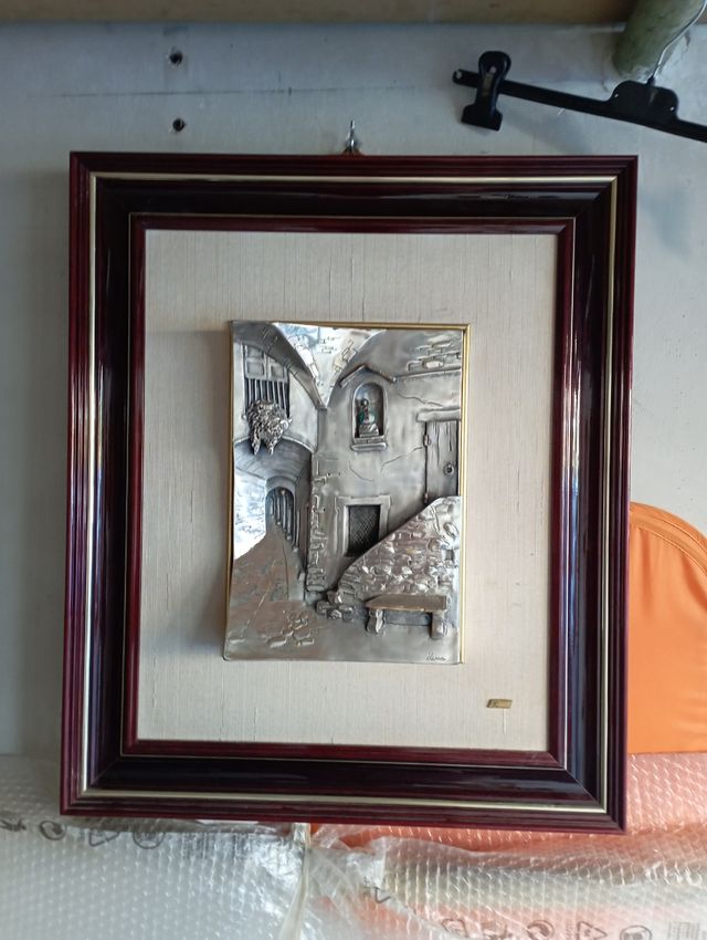 Quadro in argento a rolievo