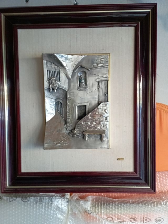 Quadro in argento a rolievo