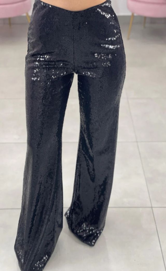 🌀Pantaloni paillettes nere