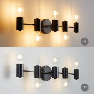 Aplique de pared moderno para baño, 5 luces