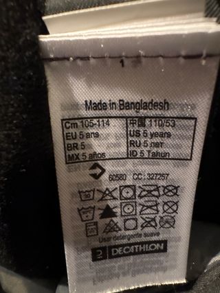 Mono esqui negro con tirantes para niños 