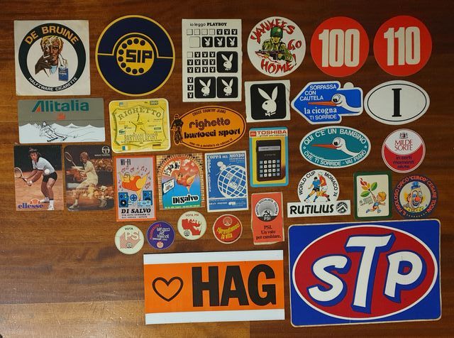 Stickers autoadesivi vintage anni '70-80-90