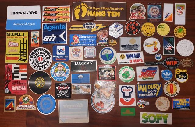 Stickers autoadesivi vintage anni '70-80-90