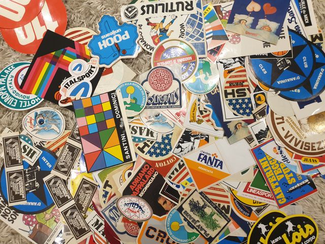 Stickers autoadesivi vintage anni '70-80-90
