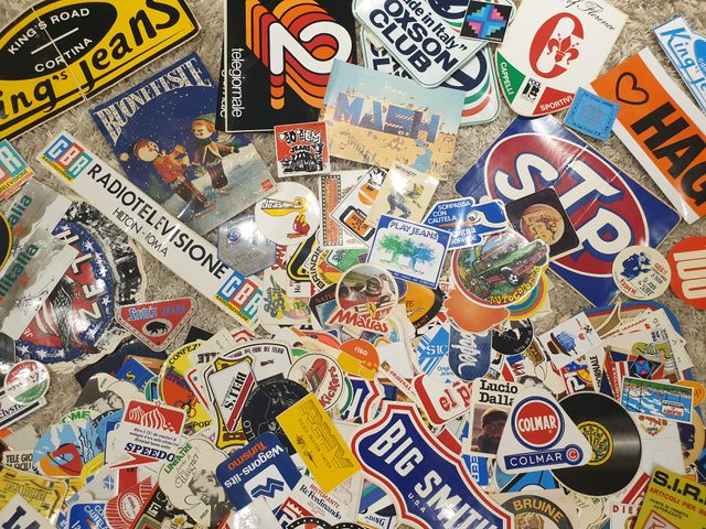 Stickers autoadesivi vintage anni '70-80-90