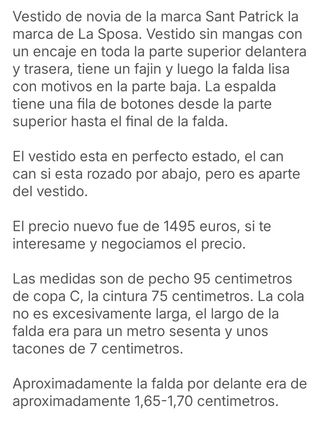 Vestido novia Sant Patrick 2015