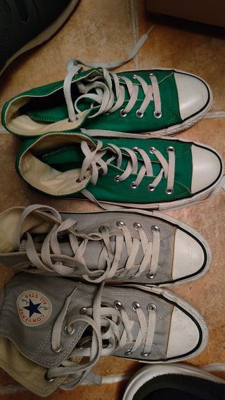 Converse verdes 37 y grises 36.5