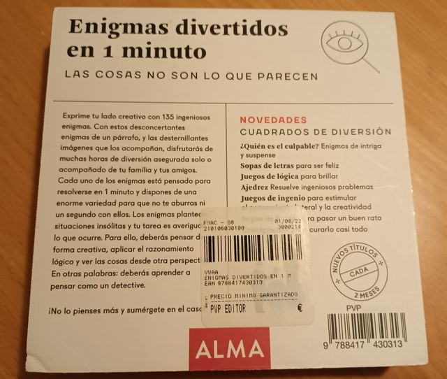 Enigmas divertidos en un minuto (Cuadrados de diversión) (Spanish Edition)
