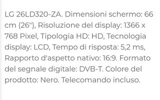 TV LG 26"