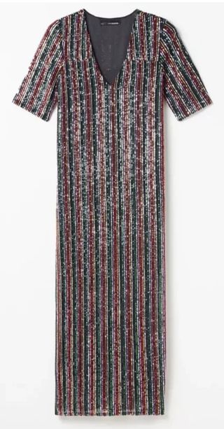 Caftan multicolor con lentejuelas S