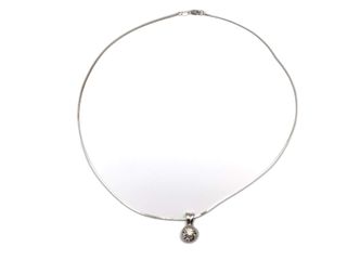 cadena oro 18k con piedra con diamante 20cm