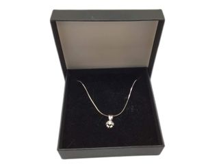 cadena oro 18k con piedra con diamante 20cm