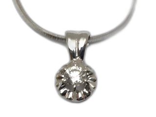 cadena oro 18k con piedra con diamante 20cm