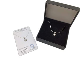 cadena oro 18k con piedra con diamante 20cm