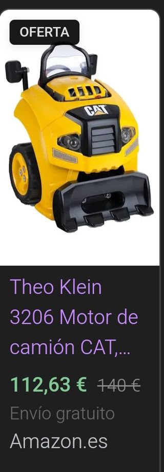 MOTOR TRACTOR CAT NIÑOS 
