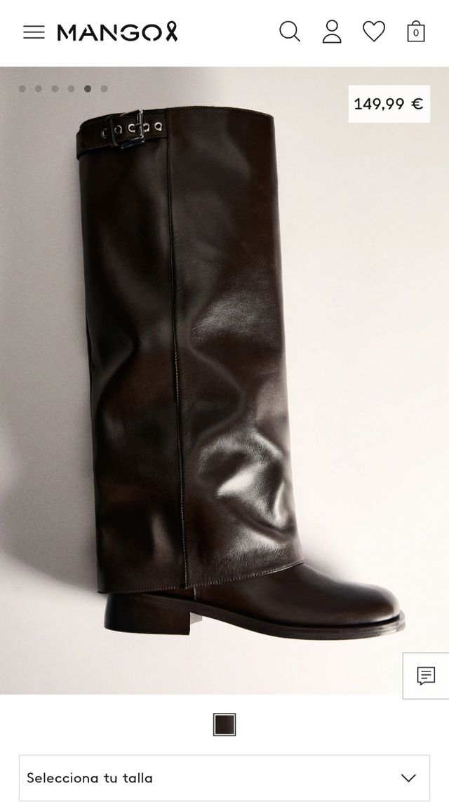Botas piel chocolate de Mango NUEVAS talla 39