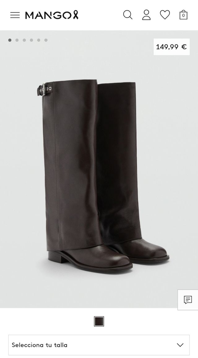 Botas piel chocolate de Mango NUEVAS talla 39