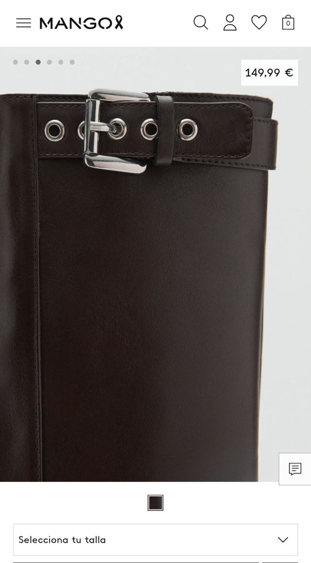 Botas piel chocolate de Mango NUEVAS talla 39