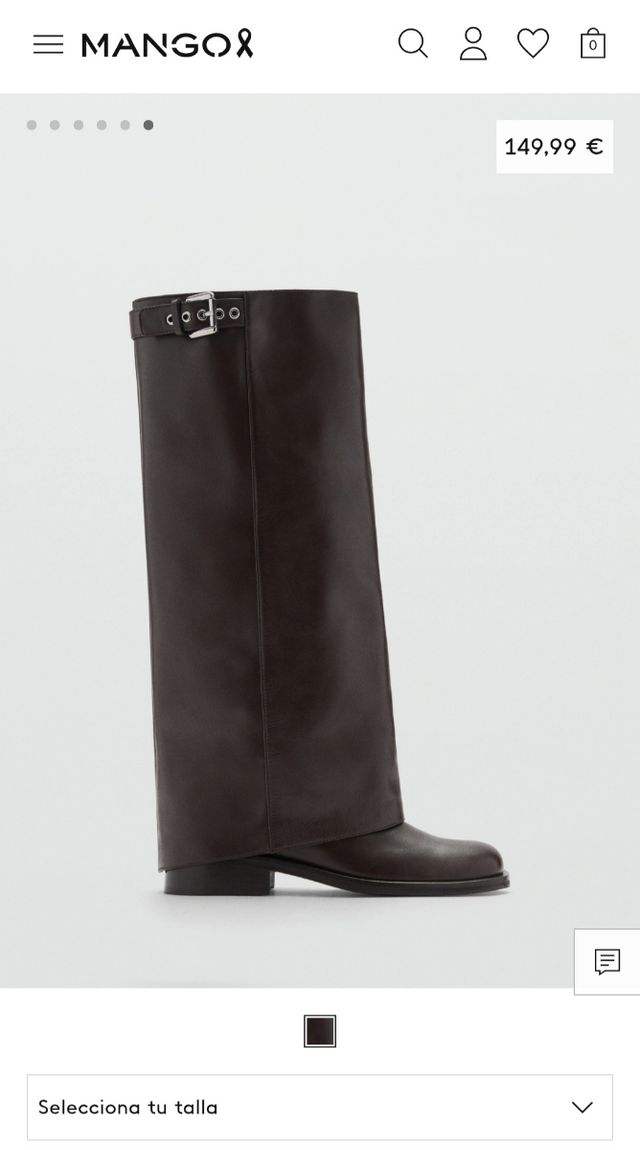 Botas piel chocolate de Mango NUEVAS talla 39