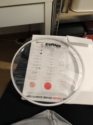 Evans Parche transparente tambor