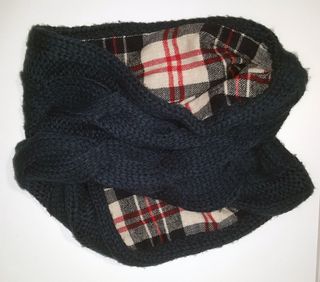 Cuello bufanda infinita azul lana doble