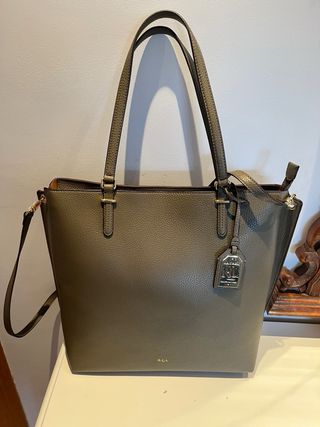 Ralph Lauren: Bolso piel verde talla grande