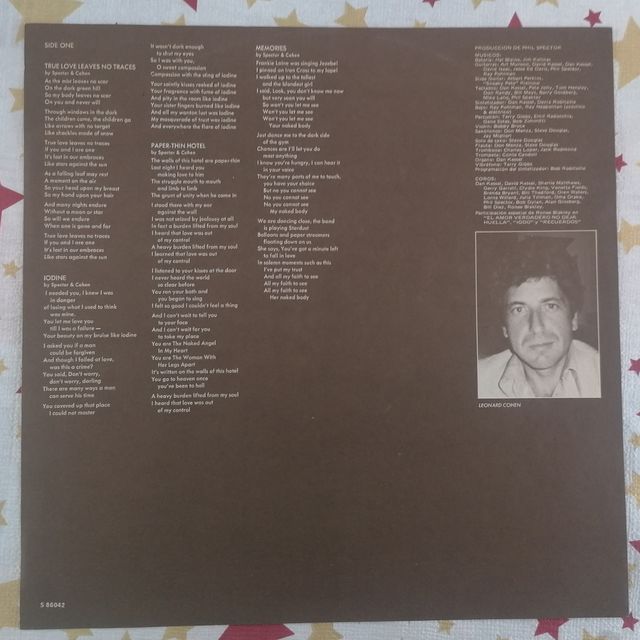 Vinilo, Leonard Cohen. 