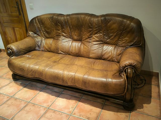 Sofá piel auténtico impecable