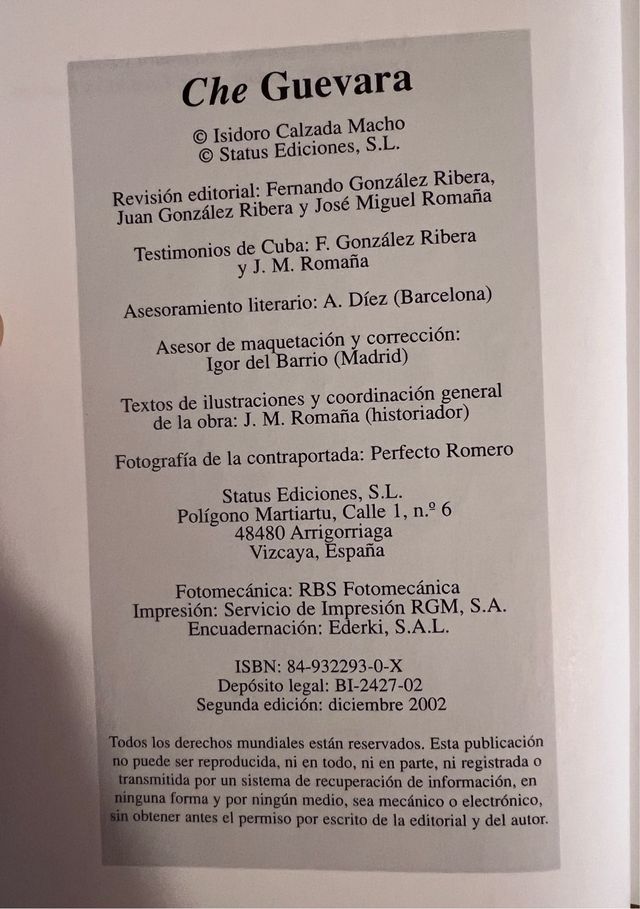 Biografía che guevara. Isidoro calzada 