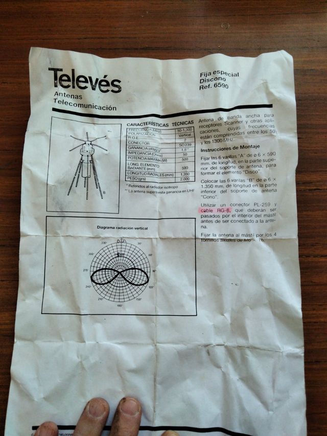 Antena de banda ancha 50-1300Mhz