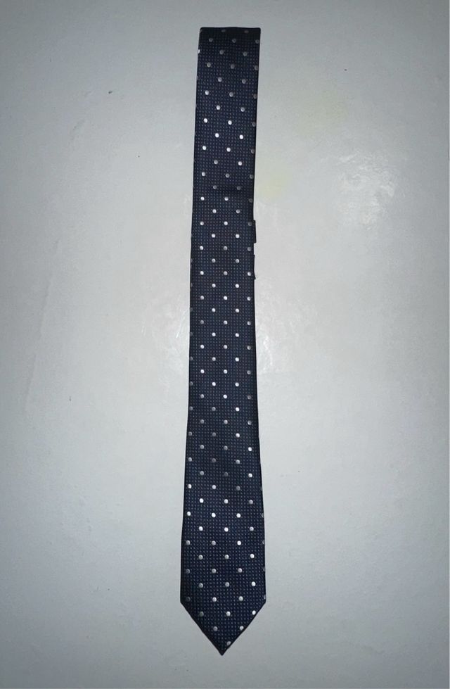 Corbata Azul Marina Con Puntos
