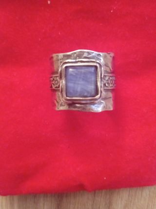Anillo de plata de ley y cianita