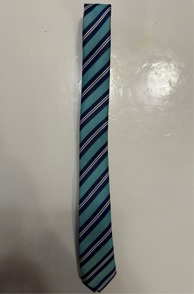 Corbata Azul Turquesa Con Rayas