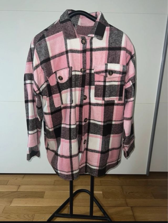 Casaco xadrez rosa