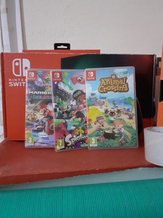 Nintendo switch completa ✅+ tres juegos 