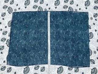 Pañuelo Fino Azul Blanco Mariposa y Flores 59x150 