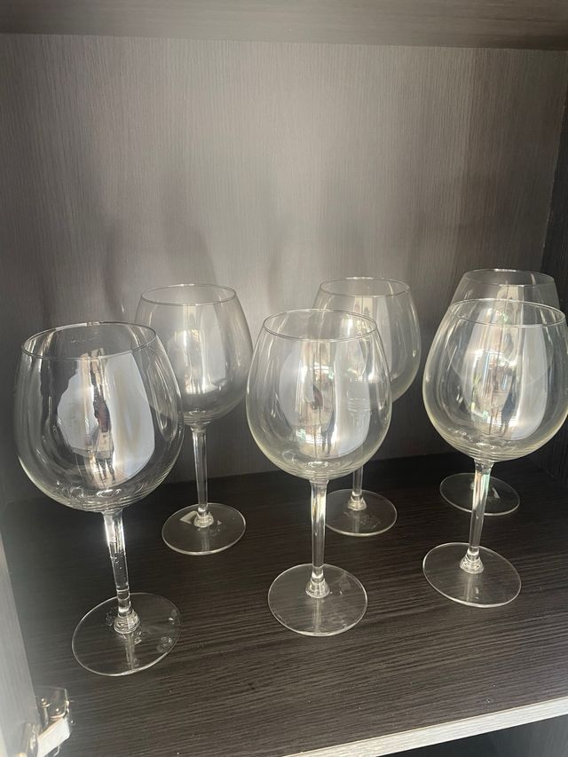 Juego 6 copas de vino cristal
