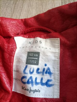 Cazadora roja de cuero