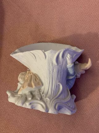 Vasetto a forma di ventaglio con due bimbi/gnomi a