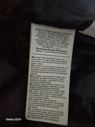 Chaqueta Plumas Nike Original 