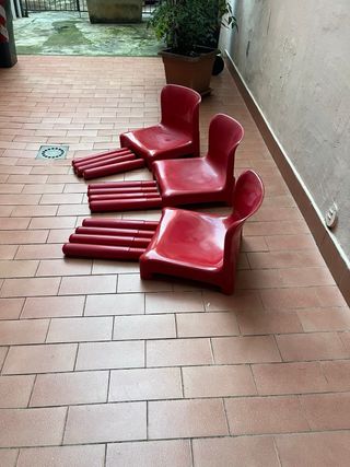 Sedie Kartell Vintage 4875 colore rosso