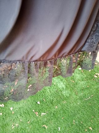 Vestido Lencero con Ribete Plata y puntilla