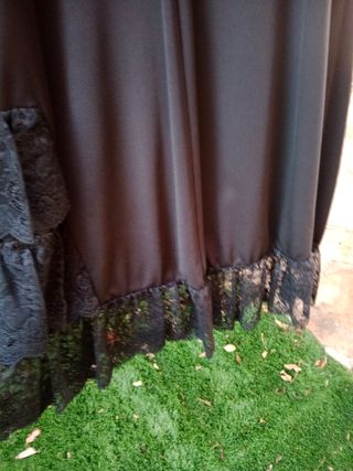 Vestido Lencero con Ribete Plata y puntilla